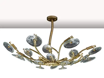 IN BLOOM 1080/16 - LED brass and glass chandelier by Possoni Illuminazione - view 2